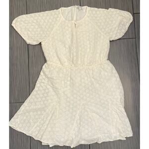 Madewell Woman’s Ivory Eyelet Tassel-Tie Mini Dress 2 Beach Bohemian Graduation